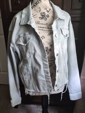 EUC Ralph Lauren Womens Denim Jacket XL - Frayed Hem Design